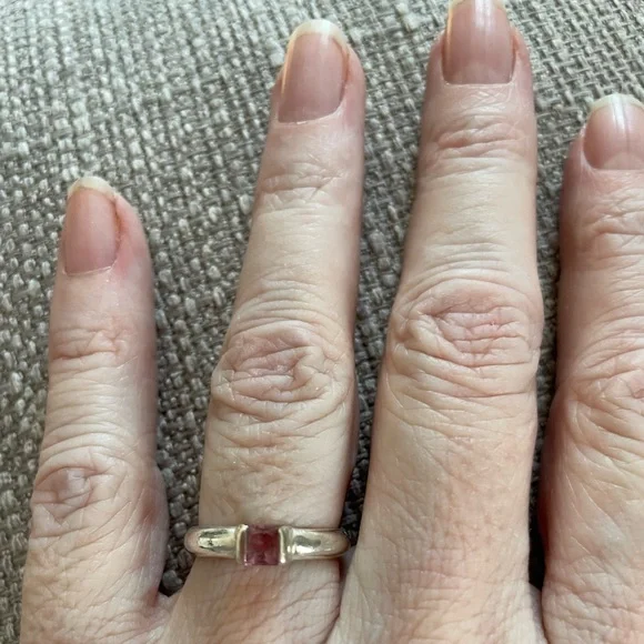 Tiffany & Co. Silver Pink Tourmaline Stacking Ring